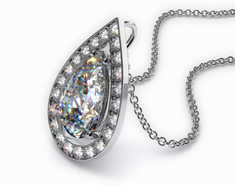 18k White Gold 1.00ct Pave Set Frame Diamond Pendant 